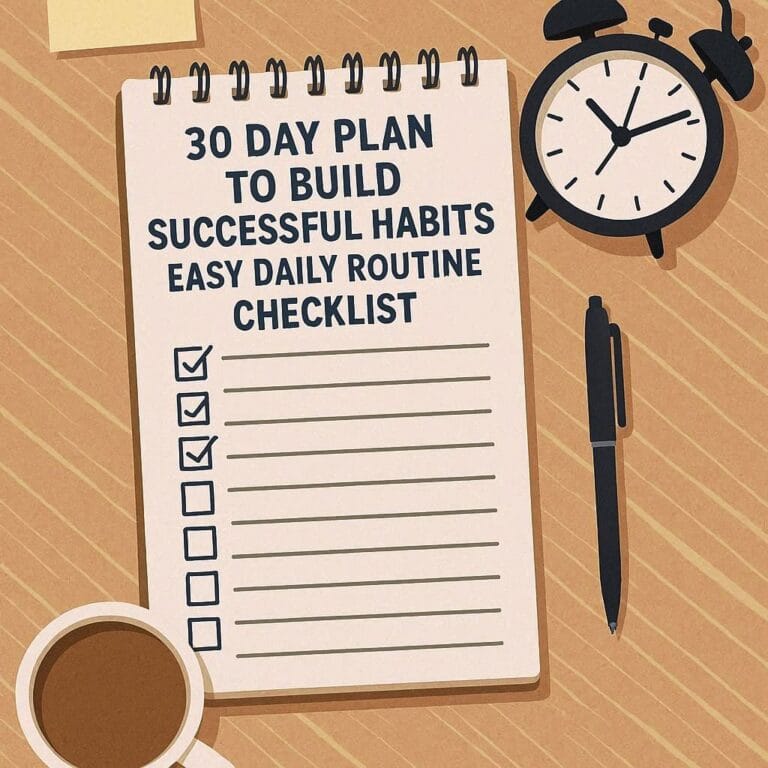 30 day plan Easy Daily Routine Checklist